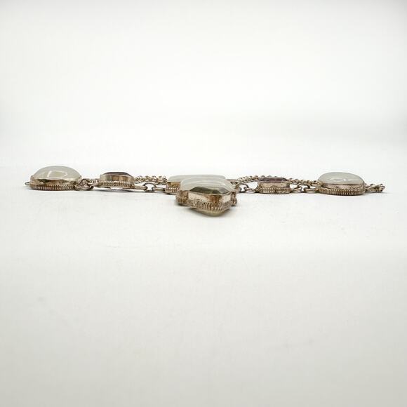 Sterling Silver 7 Gem Necklace Artisan Crafted Moonstone Amethyst Citrine 925 - Picture 10 of 13